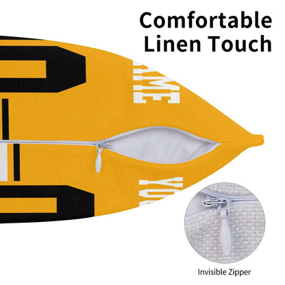 Custom Gold Pittsburgh Steelers Decorative Throw Pillow Case - Print Personalized Football Team Fans Name & Number Birthday Gift