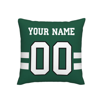 Custom Green New York Jets Decorative Throw Pillow Case - Print Personalized Football Team Fans Name & Number Birthday Gift