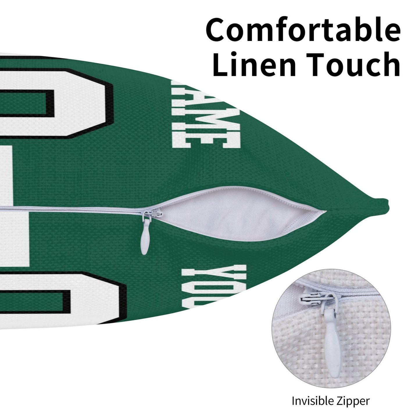 Custom Green New York Jets Decorative Throw Pillow Case - Print Personalized Football Team Fans Name & Number Birthday Gift