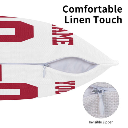 Custom White Red New York Giants Decorative Throw Pillow Case - Print Personalized Football Team Fans Name & Number Birthday Gift