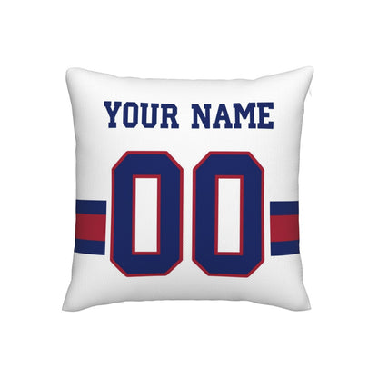 Custom White New York Giants Decorative Throw Pillow Case - Print Personalized Football Team Fans Name & Number Birthday Gift