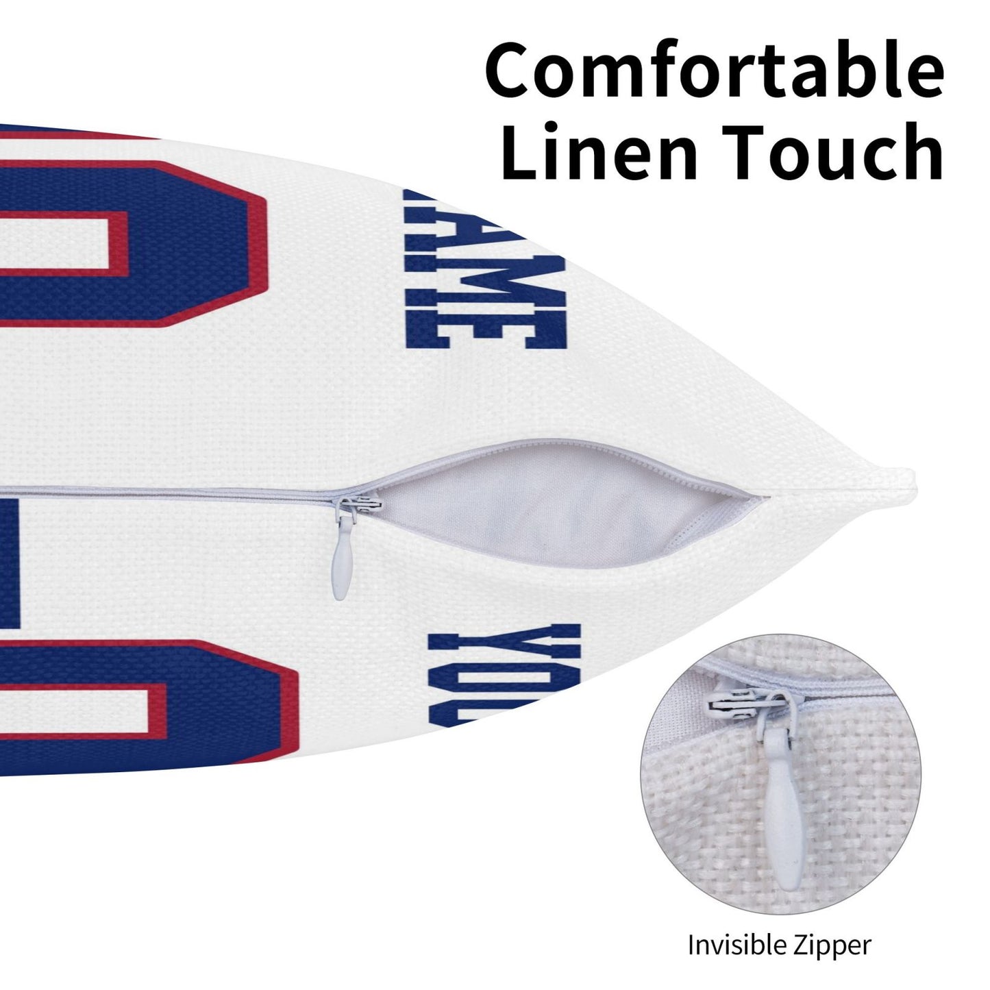 Custom White New York Giants Decorative Throw Pillow Case - Print Personalized Football Team Fans Name & Number Birthday Gift