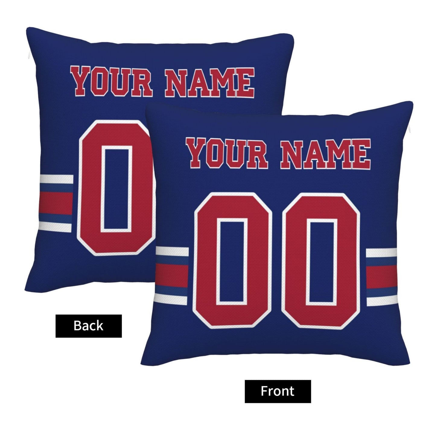 Custom Royal Red New York Giants Decorative Throw Pillow Case - Print Personalized Football Team Fans Name & Number Birthday Gift