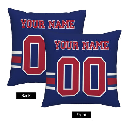 Custom Royal Red New York Giants Decorative Throw Pillow Case - Print Personalized Football Team Fans Name & Number Birthday Gift