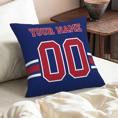 Custom Royal Red New York Giants Decorative Throw Pillow Case - Print Personalized Football Team Fans Name & Number Birthday Gift