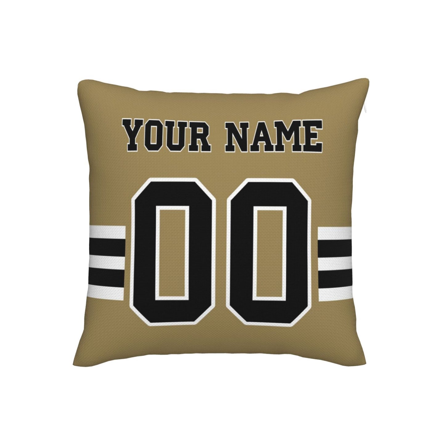 Custom Gold New Orleans Saints Decorative Throw Pillow Case - Print Personalized Football Team Fans Name & Number Birthday Gift