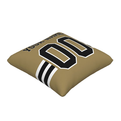 Custom Gold New Orleans Saints Decorative Throw Pillow Case - Print Personalized Football Team Fans Name & Number Birthday Gift