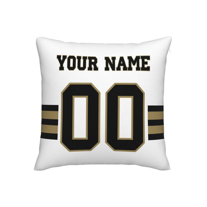 Custom White New Orleans Saints Decorative Throw Pillow Case - Print Personalized Football Team Fans Name & Number Birthday Gift