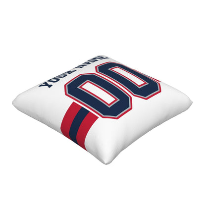 Customized New England Patriots Football Team Decorative Throw Pillow Case Print Personalized Football Style Fans Letters & Number White Pillowcase Birthday Gift