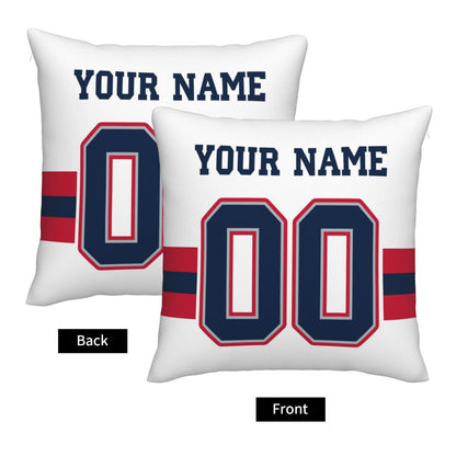 Customized New England Patriots Football Team Decorative Throw Pillow Case Print Personalized Football Style Fans Letters & Number White Pillowcase Birthday Gift