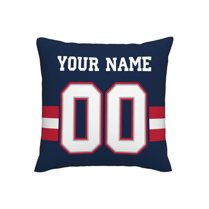 Customized New England Patriots Football Team Decorative Throw Pillow Case Print Personalized Football Style Fans Letters & Number Navy Pillowcase Birthday Gift