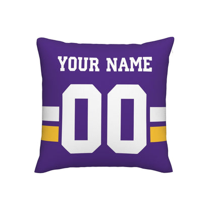 Customized Minnesota Vikings Football Team Decorative Throw Pillow Case Print Personalized Football Style Fans Letters & Number Purple Pillowcase Birthday Gift