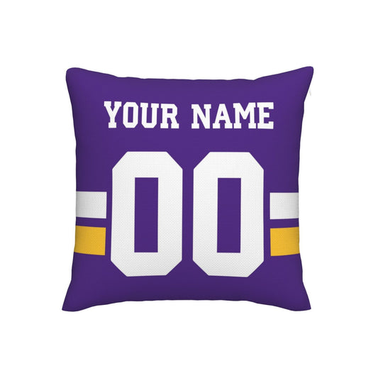Customized Minnesota Vikings Football Team Decorative Throw Pillow Case Print Personalized Football Style Fans Letters & Number Purple Pillowcase Birthday Gift