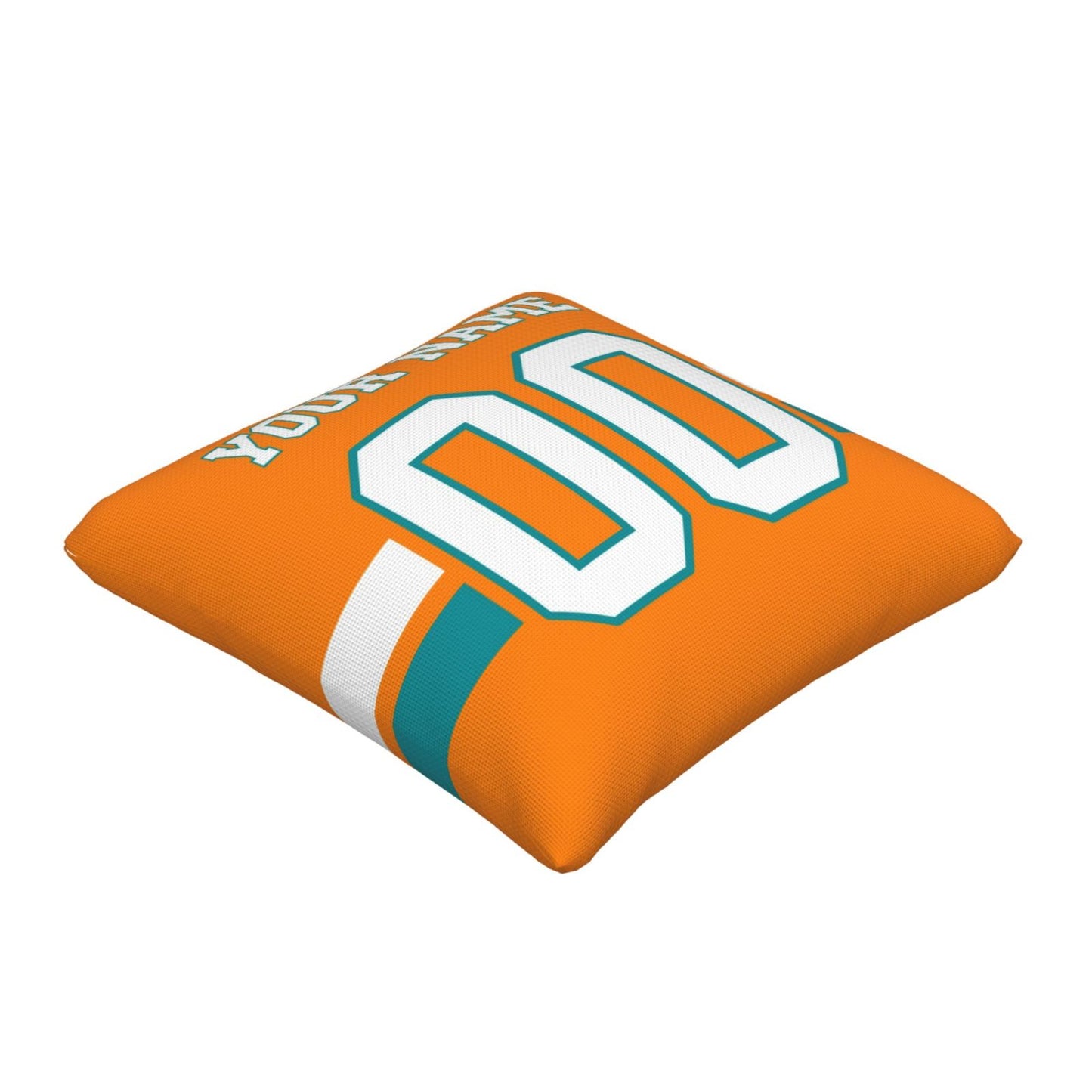 Customized Miami Dolphins Football Team Decorative Throw Pillow Case Print Personalized Football Style Fans Letters & Number Orange Pillowcase Birthday Gift