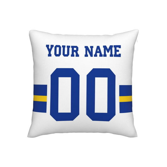 Customized Los Angeles Rams Football Team Decorative Throw Pillow Case Print Personalized Football Style Fans Letters & Number White Pillowcase Birthday Gifts
