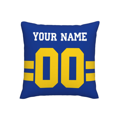 Customized Los Angeles Rams Football Team Decorative Throw Pillow Case Print Personalized Football Style Fans Letters & Number Royal Pillowcase Birthday Gift