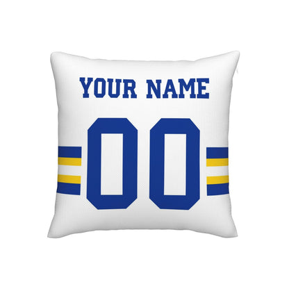 Customized Los Angeles Rams Football Team Decorative Throw Pillow Case Print Personalized Football Style Fans Letters & Number White Pillowcase Birthday Gift