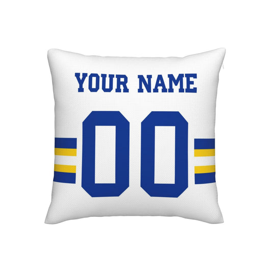 Customized Los Angeles Rams Football Team Decorative Throw Pillow Case Print Personalized Football Style Fans Letters & Number White Pillowcase Birthday Gift