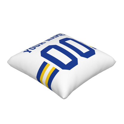 Customized Los Angeles Rams Football Team Decorative Throw Pillow Case Print Personalized Football Style Fans Letters & Number White Pillowcase Birthday Gift