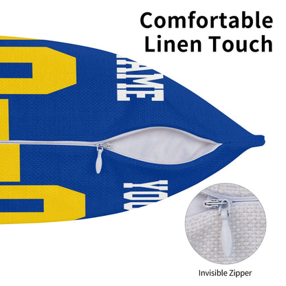 Customized Los Angeles Rams Football Team Decorative Throw Pillow Case Print Personalized Football Style Fans Letters & Number Royal Pillowcase Birthday Gifts