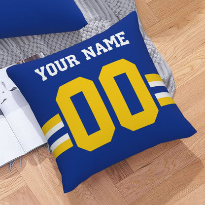 Customized Los Angeles Rams Football Team Decorative Throw Pillow Case Print Personalized Football Style Fans Letters & Number Royal Pillowcase Birthday Gifts