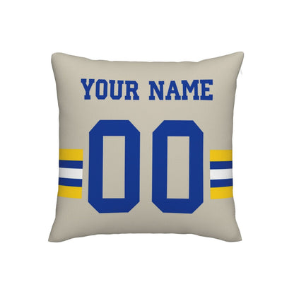 Customized Los Angeles Rams Football Team Decorative Throw Pillow Case Print Personalized Football Style Fans Letters & Number Cream Pillowcase Birthday Gifts
