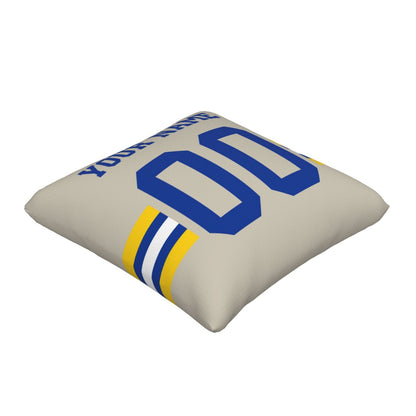 Customized Los Angeles Rams Football Team Decorative Throw Pillow Case Print Personalized Football Style Fans Letters & Number Cream Pillowcase Birthday Gifts