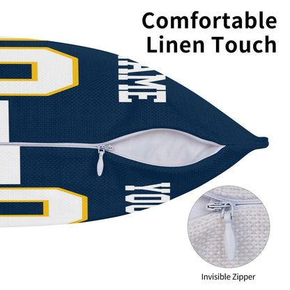 Customized Los Angeles Chargers Football Team Decorative Throw Pillow Case Print Personalized Football Style Fans Letters & Number Navy Pillowcase Birthday Gift