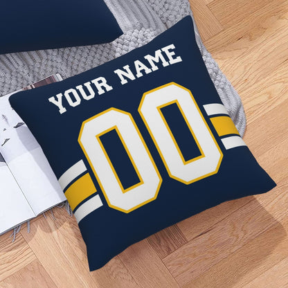 Customized Los Angeles Chargers Football Team Decorative Throw Pillow Case Print Personalized Football Style Fans Letters & Number Navy Pillowcase Birthday Gift