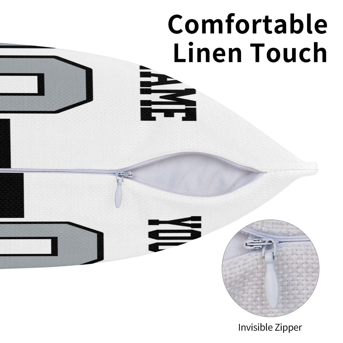 Custom White Silver Las Vegas Raiders Decorative Throw Pillow Case - Print Personalized Football Team Fans Name & Number Birthday Gift