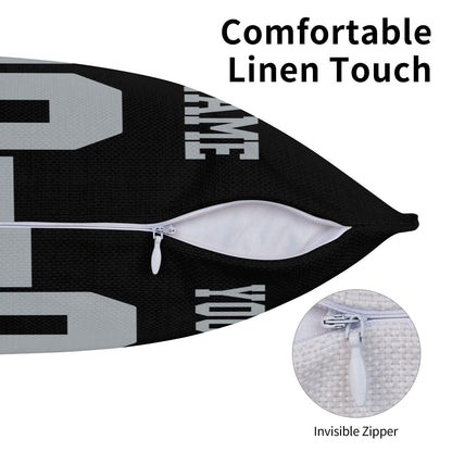 Custom Black Las Vegas Raiders Decorative Throw Pillow Case - Print Personalized Football Team Fans Name & Number Birthday Gift