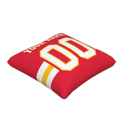 Customized Kansas City Chiefs Football Team Decorative Throw Pillow Case Print Personalized Football Style Fans Letters & Number Red Pillowcase Birthday Gifts