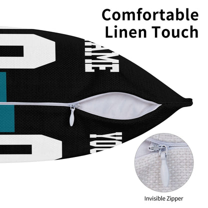 Customized Jacksonville Jaguars Football Team Decorative Throw Pillow Case Print Personalized Football Style Fans Letters & Number Black Pillowcase Housewarming Gifts