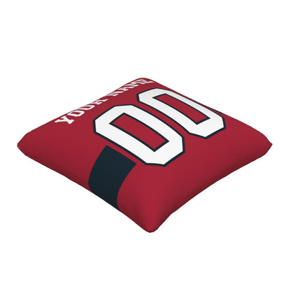 Customized Houston Texans Football Team Decorative Throw Pillow Case Print Personalized Football Style Fans Letters & Number Red Pillowcase Birthday Gift