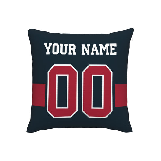 Customized Houston Texans Football Team Decorative Throw Pillow Case Print Personalized Football Style Fans Letters & Number Navy Pillowcase Birthday Gift