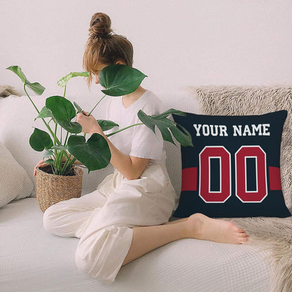 Customized Houston Texans Football Team Decorative Throw Pillow Case Print Personalized Football Style Fans Letters & Number Navy Pillowcase Birthday Gift
