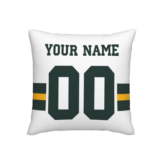 Customized Green Bay Packers Football Team Decorative Throw Pillow Case Print Personalized Football Style Fans Letters & Number White Pillowcase Birthday Gift