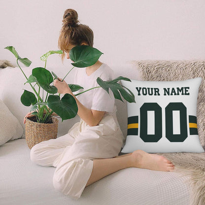 Customized Green Bay Packers Football Team Decorative Throw Pillow Case Print Personalized Football Style Fans Letters & Number White Pillowcase Birthday Gift