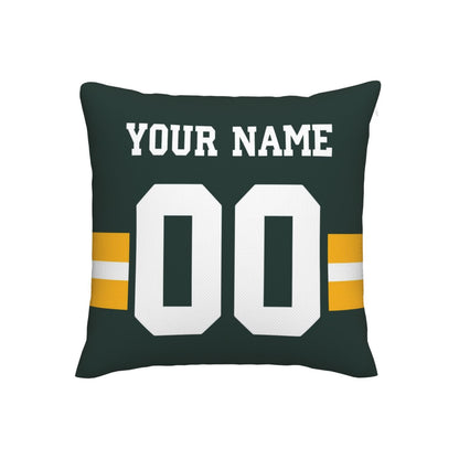 Customized Green Bay Packers Football Team Decorative Throw Pillow Case Print Personalized Football Style Fans Letters & Number Green Pillowcase Birthday Gift