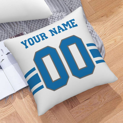 Customized Detroit Lions Football Team Decorative Throw Pillow Case Print Personalized Football Style Fans Letters & Number White Pillowcase Birthday Gift
