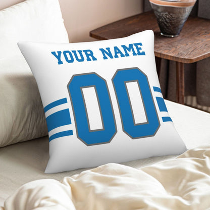 Customized Detroit Lions Football Team Decorative Throw Pillow Case Print Personalized Football Style Fans Letters & Number White Pillowcase Birthday Gift