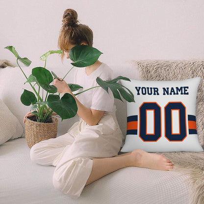 Customized Denver Broncos Football Team Decorative Throw Pillow Case Print Personalized Football Style Fans Letters & Number White Pillowcase Birthday Gift