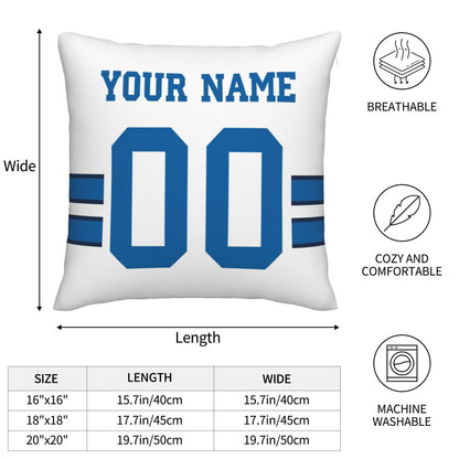 Customized Dallas Cowboys Football Team Decorative Throw Pillow Case Print Personalized Football Style Fans Letters & Number White Pillowcase Birthday Gift