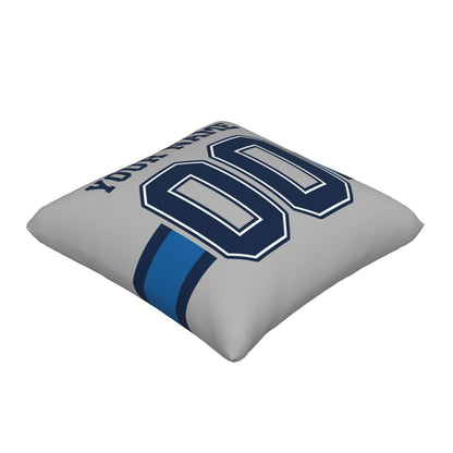 Customized Dallas Cowboys Football Team Decorative Throw Pillow Case Print Personalized Football Style Fans Letters & Number Grey Pillowcase Birthday Gift