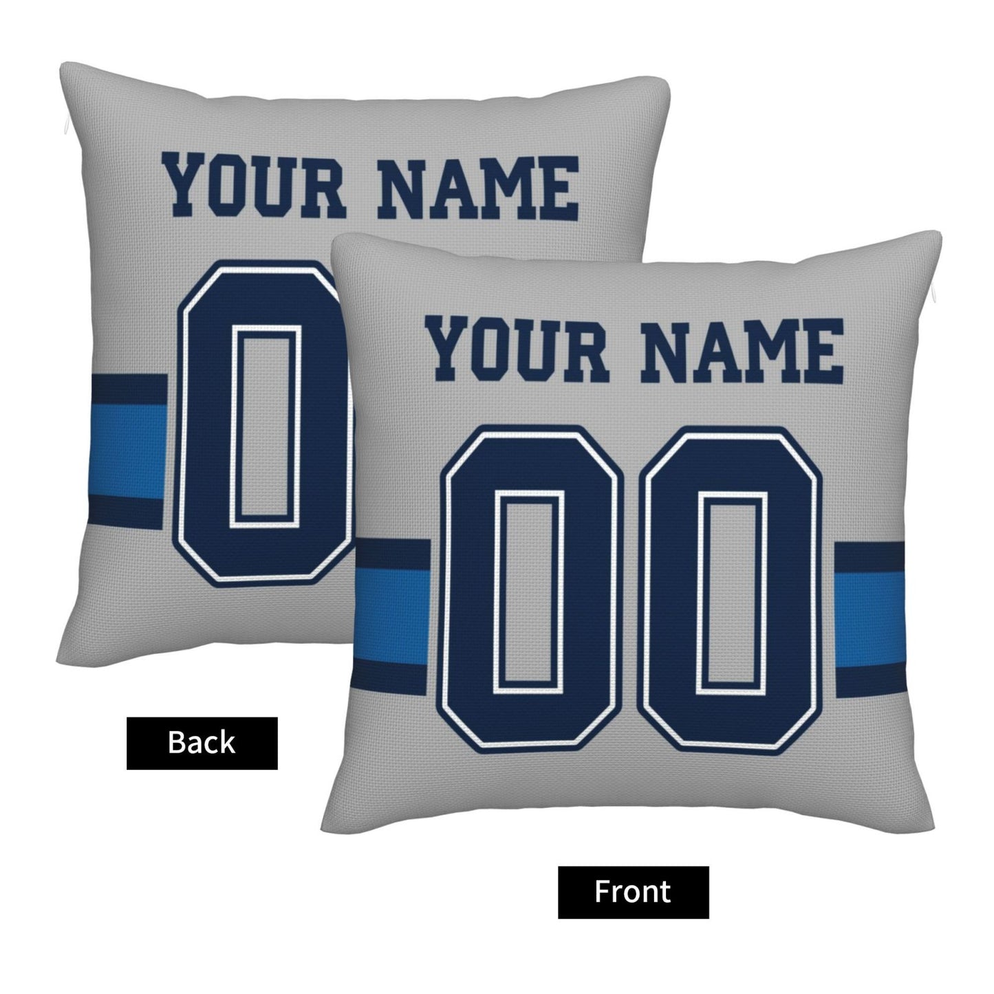 Customized Dallas Cowboys Football Team Decorative Throw Pillow Case Print Personalized Football Style Fans Letters & Number Grey Pillowcase Birthday Gift