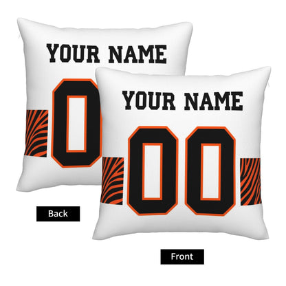 Customized Cincinnati Bengals Football Team Decorative Throw Pillow Case Print Personalized Football Style Fans Letters & Number Pillowcase Birthday Gift