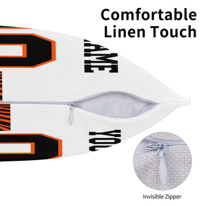Customized Cincinnati Bengals Football Team Decorative Throw Pillow Case Print Personalized Football Style Fans Letters & Number Pillowcase Birthday Gift