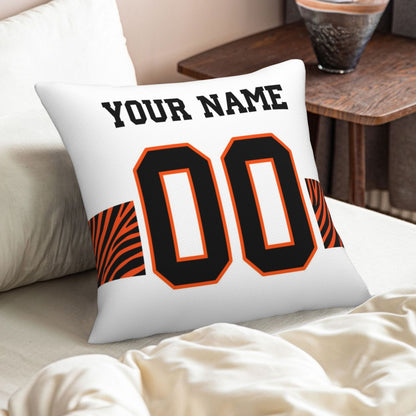Customized Cincinnati Bengals Football Team Decorative Throw Pillow Case Print Personalized Football Style Fans Letters & Number Pillowcase Birthday Gift