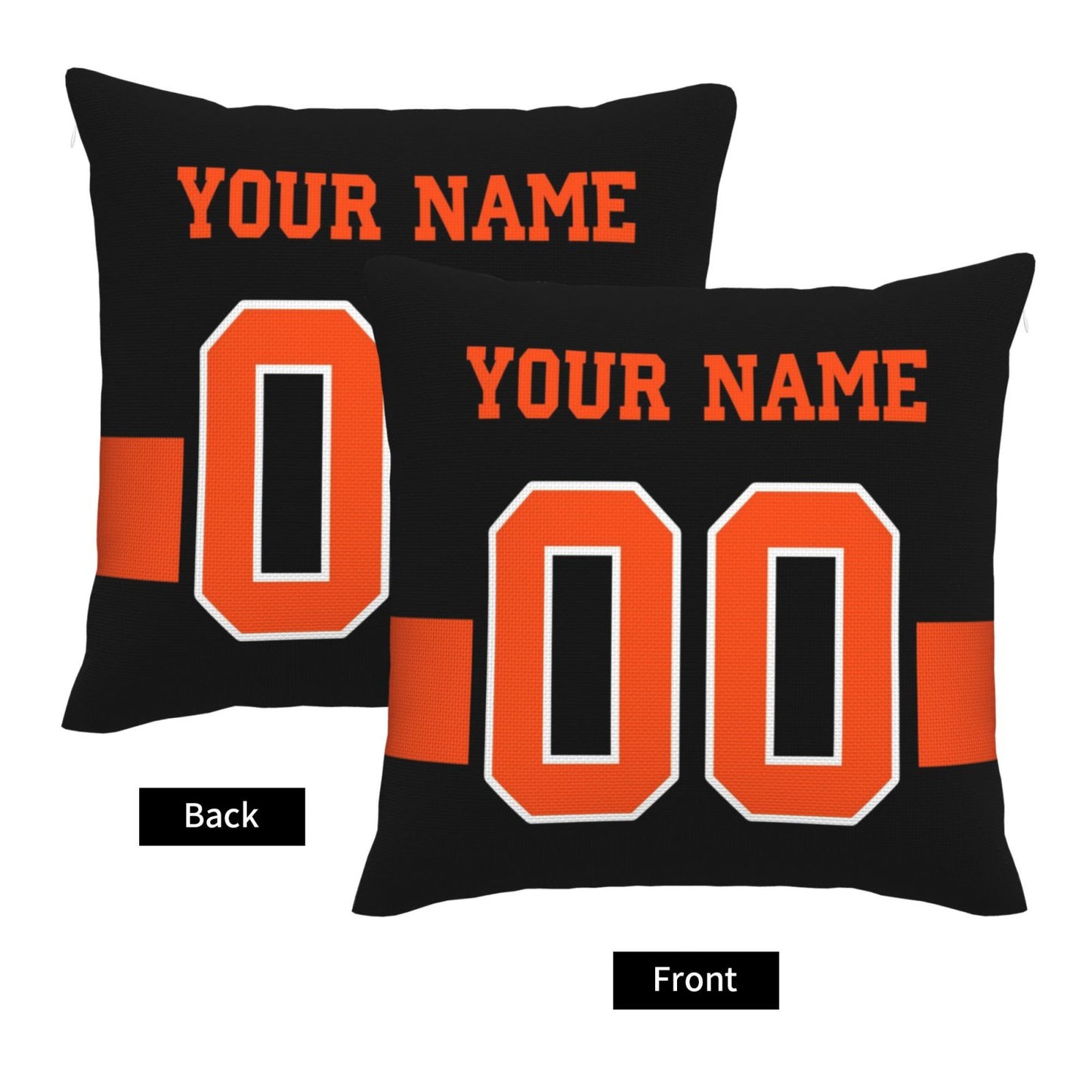 Customized Cincinnati Bengals Letters Decorative Pillows Case Custom Game Pillowcase Name Number Block Print Square Art Deco Throw Pillow
