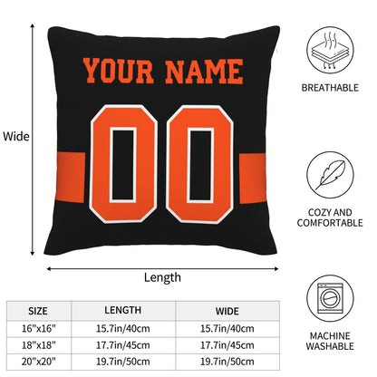 Customized Cincinnati Bengals Letters Decorative Pillows Case Custom Game Pillowcase Name Number Block Print Square Art Deco Throw Pillow